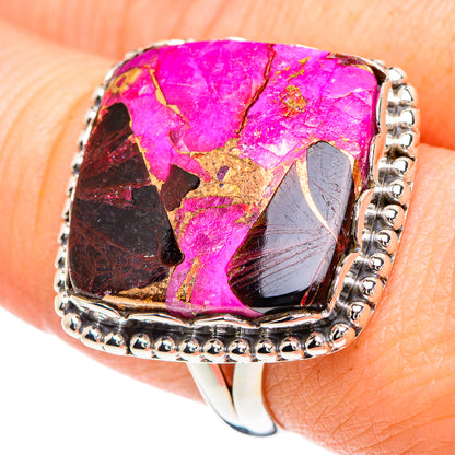 Purple Copper Composite Turquoise Rings handcrafted by Ana Silver Co - RING90824