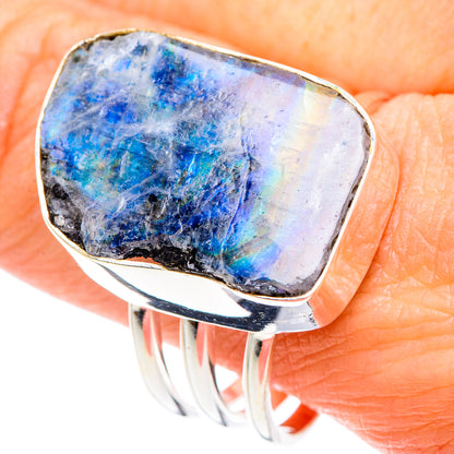 Rainbow Moonstone Rings handcrafted by Ana Silver Co - RING90833
