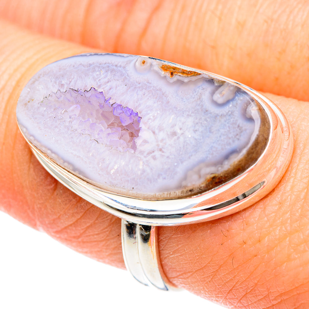 White Geode Slice Rings handcrafted by Ana Silver Co - RING90836