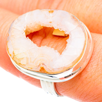 White Geode Slice Rings handcrafted by Ana Silver Co - RING90837