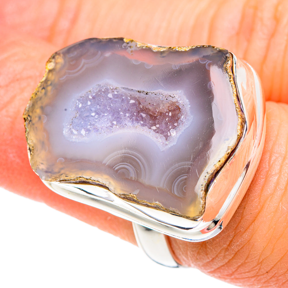 White Geode Slice Rings handcrafted by Ana Silver Co - RING90838