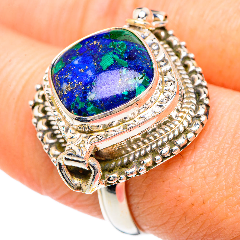 Azurite Malachite Rings handcrafted by Ana Silver Co - RING90840