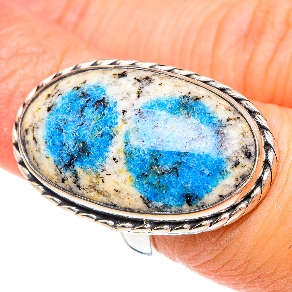 K2 Blue Azurite Rings handcrafted by Ana Silver Co - RING90846
