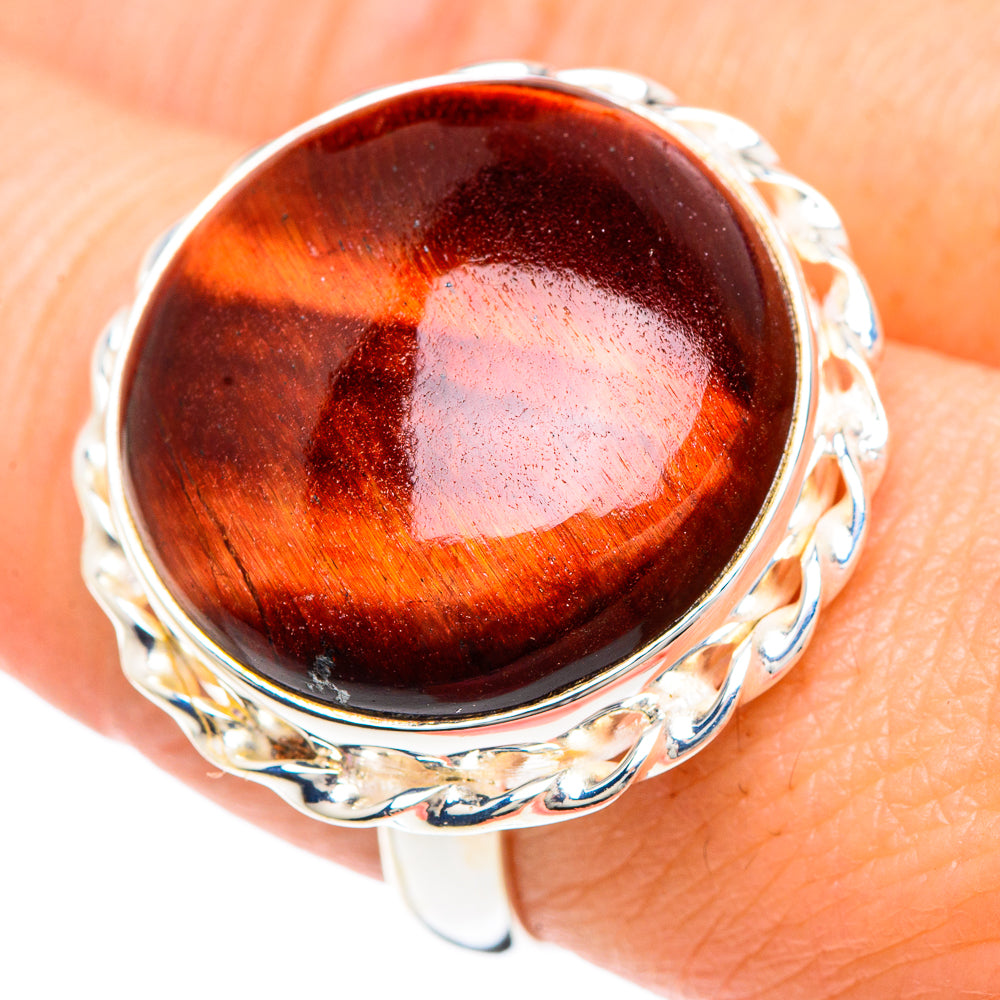 Red Tiger Eye Rings handcrafted by Ana Silver Co - RING90872