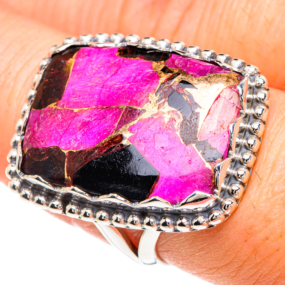 Purple Copper Composite Turquoise Rings handcrafted by Ana Silver Co - RING90879