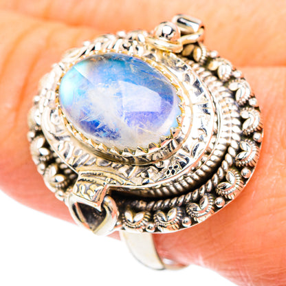 Rainbow Moonstone Rings handcrafted by Ana Silver Co - RING90889
