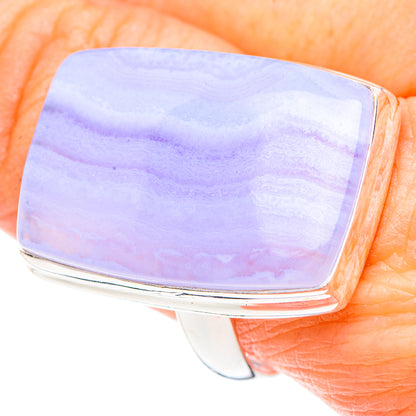 Blue Lace Agate Rings handcrafted by Ana Silver Co - RING90894