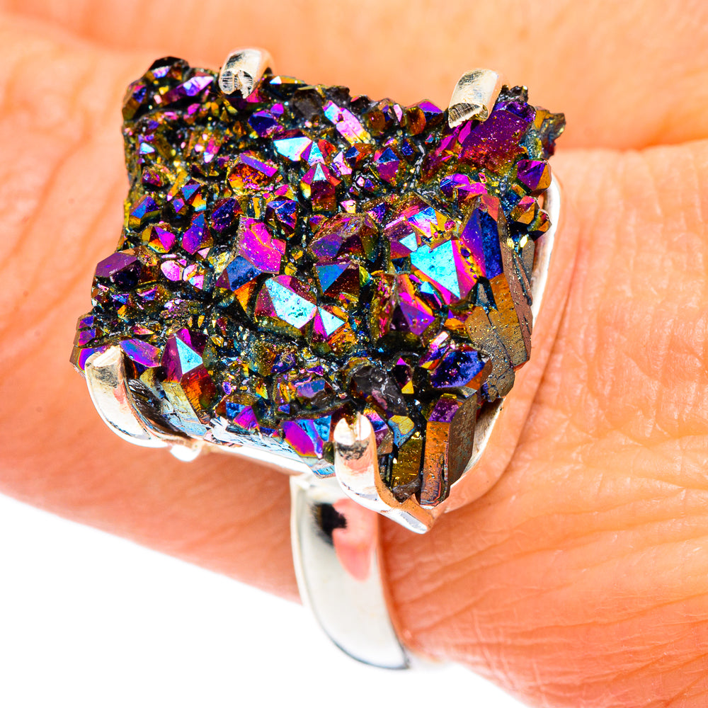 Titanium Sunshine Druzy Rings handcrafted by Ana Silver Co - RING90897