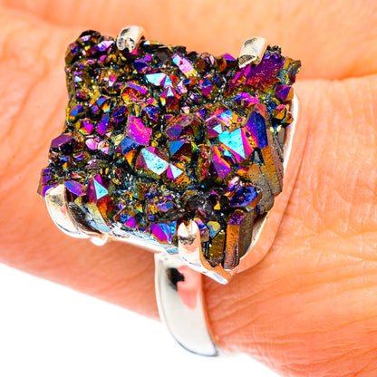 Titanium Sunshine Druzy Rings handcrafted by Ana Silver Co - RING90897