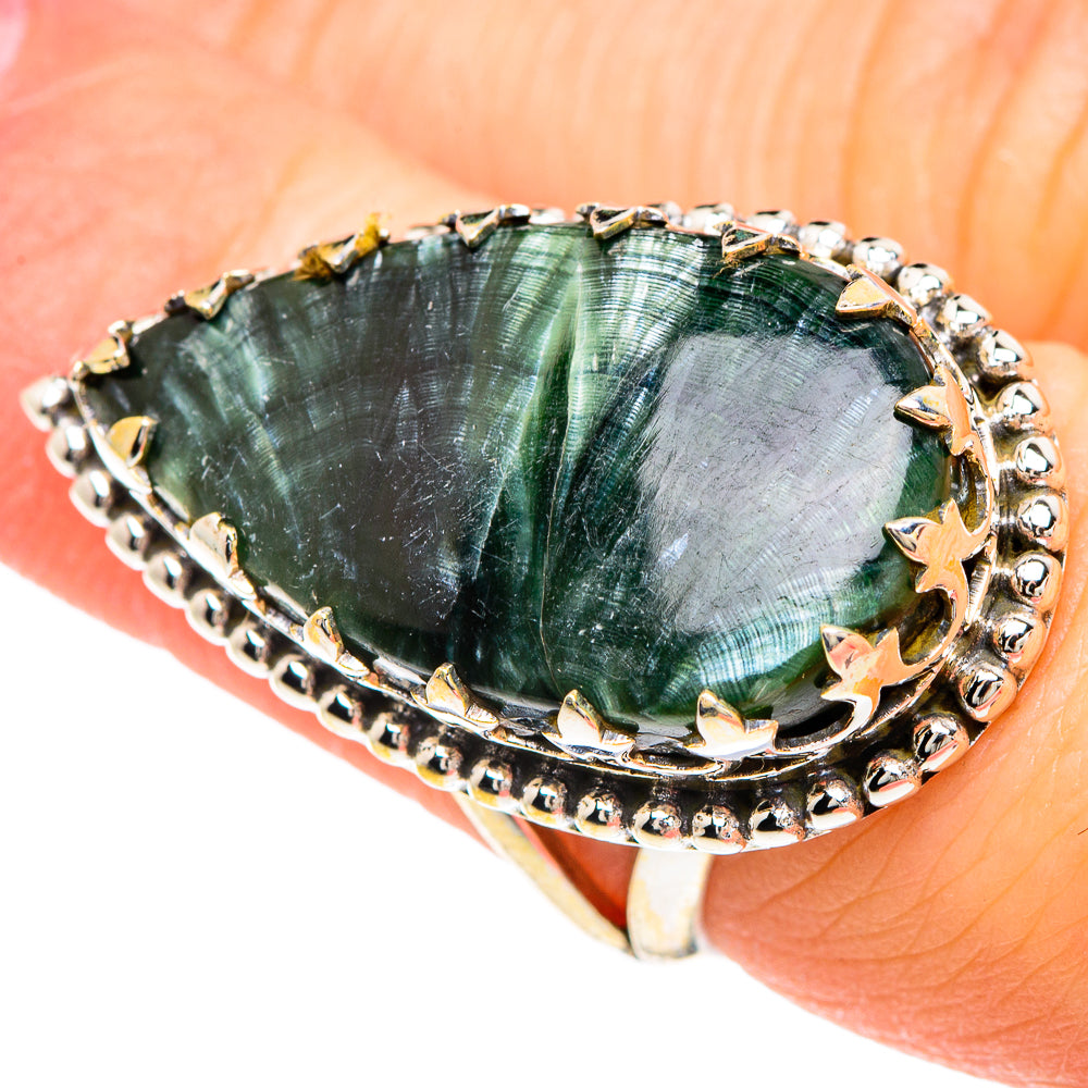 Seraphinite Rings handcrafted by Ana Silver Co - RING90919