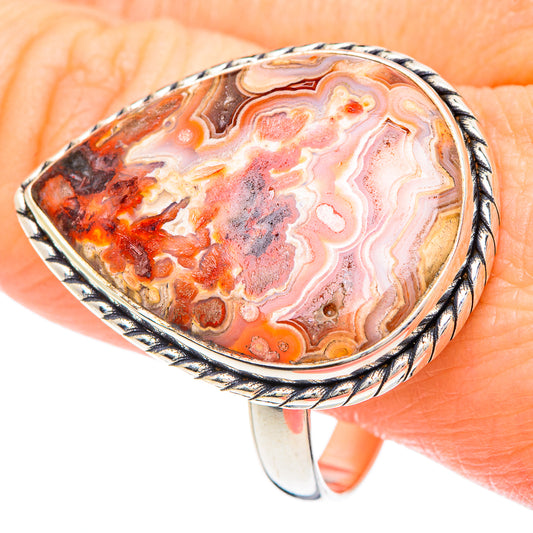 Crazy Lace Agate Rings handcrafted by Ana Silver Co - RING90924