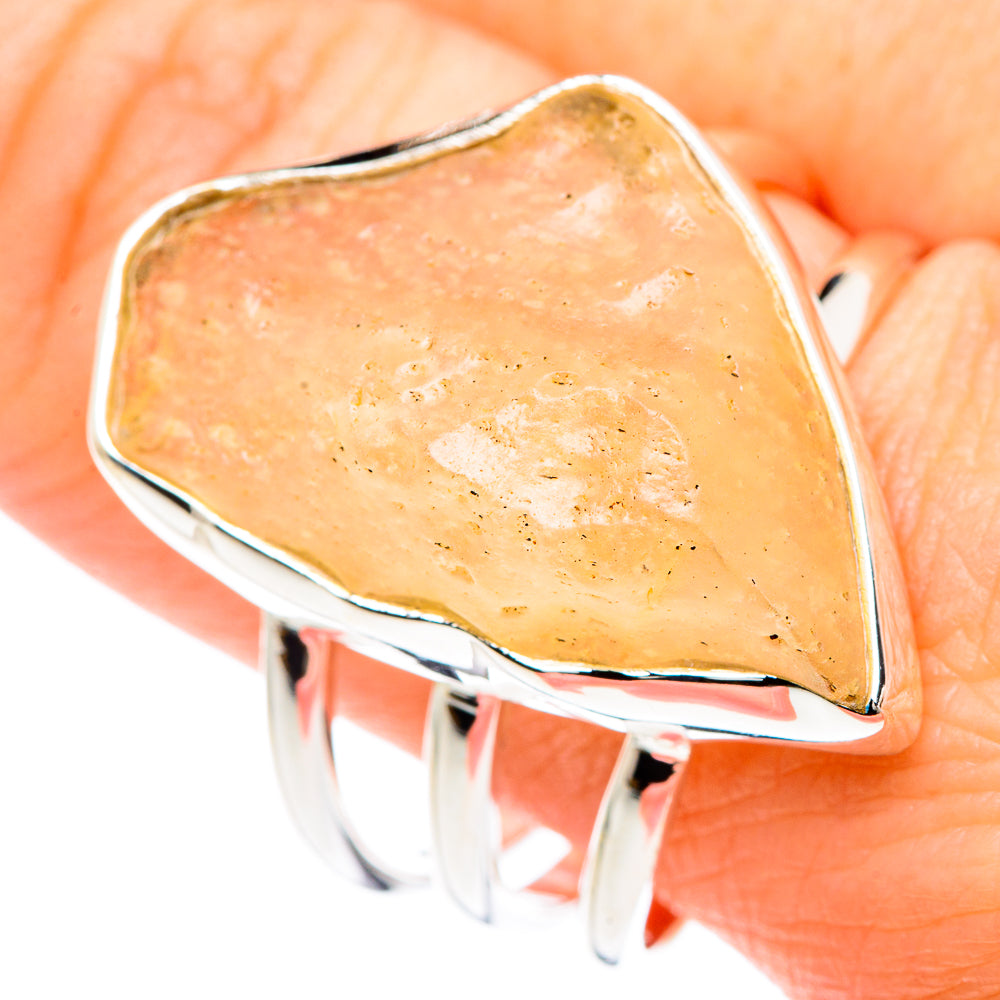 Libyan Desert Glass Rings handcrafted by Ana Silver Co - RING90931
