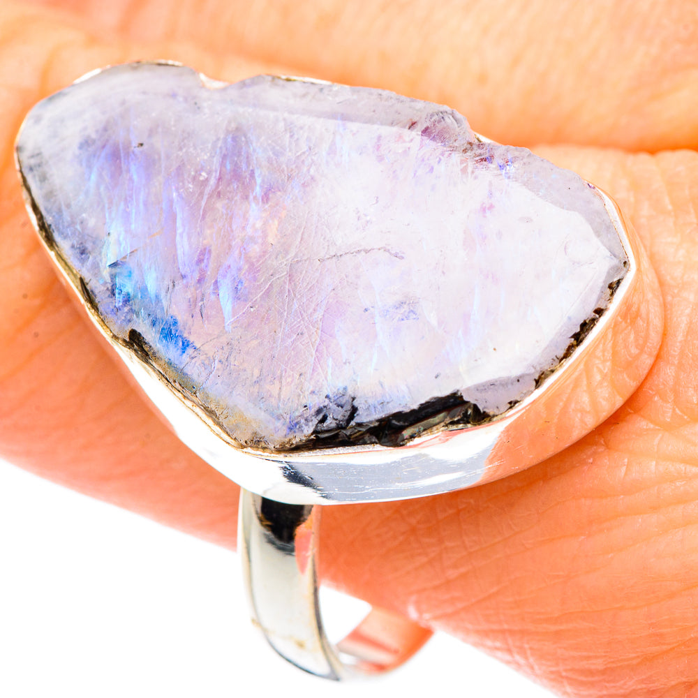 Rainbow Moonstone Rings handcrafted by Ana Silver Co - RING90947