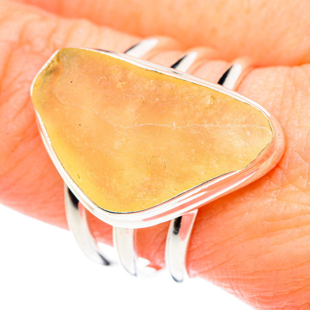 Libyan Desert Glass Rings handcrafted by Ana Silver Co - RING90952