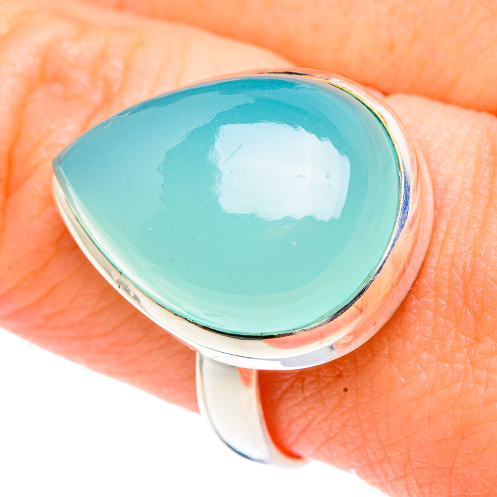 Aqua Chalcedony Rings handcrafted by Ana Silver Co - RING90955