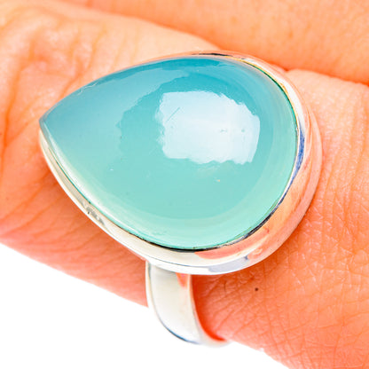 Aqua Chalcedony Rings handcrafted by Ana Silver Co - RING90955