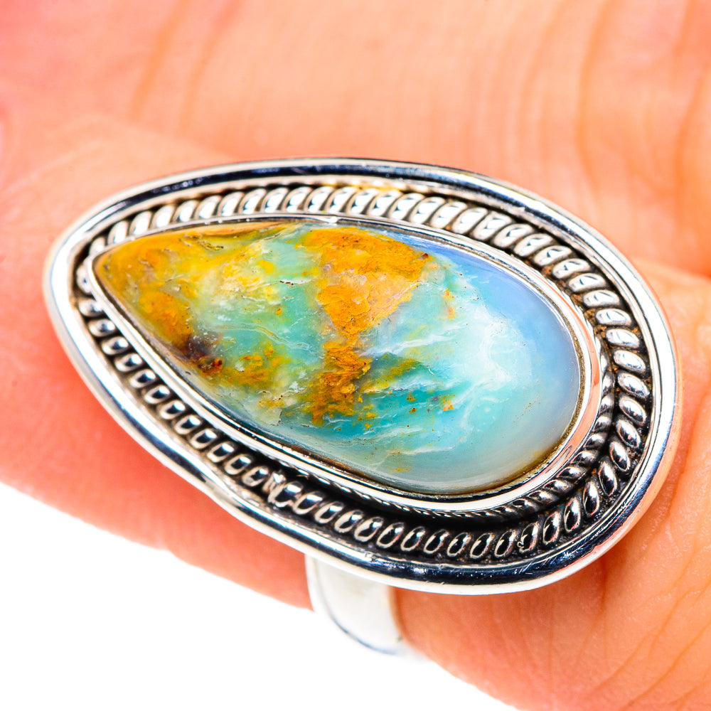 Peruvian Opal Rings handcrafted by Ana Silver Co - RING90957