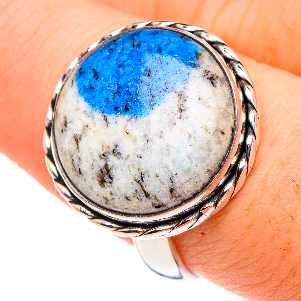 K2 Blue Azurite Rings handcrafted by Ana Silver Co - RING90959