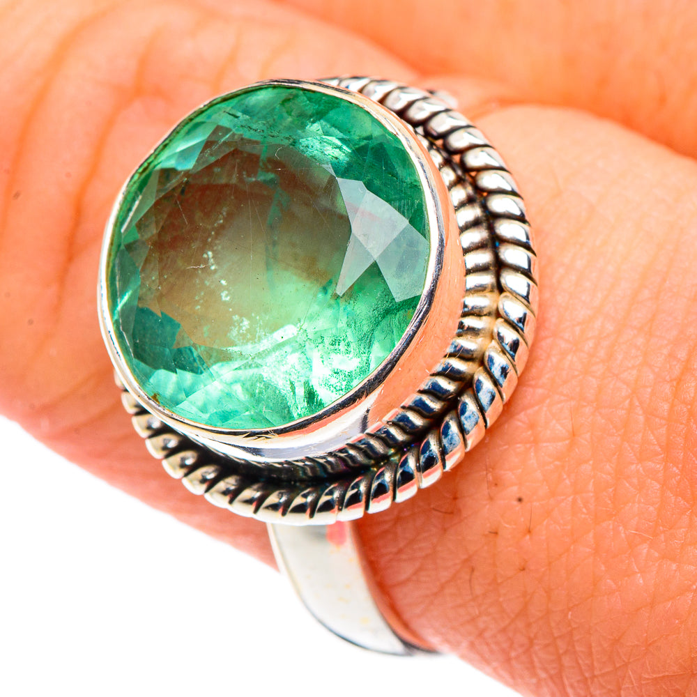 Green Fluorite Rings handcrafted by Ana Silver Co - RING90961