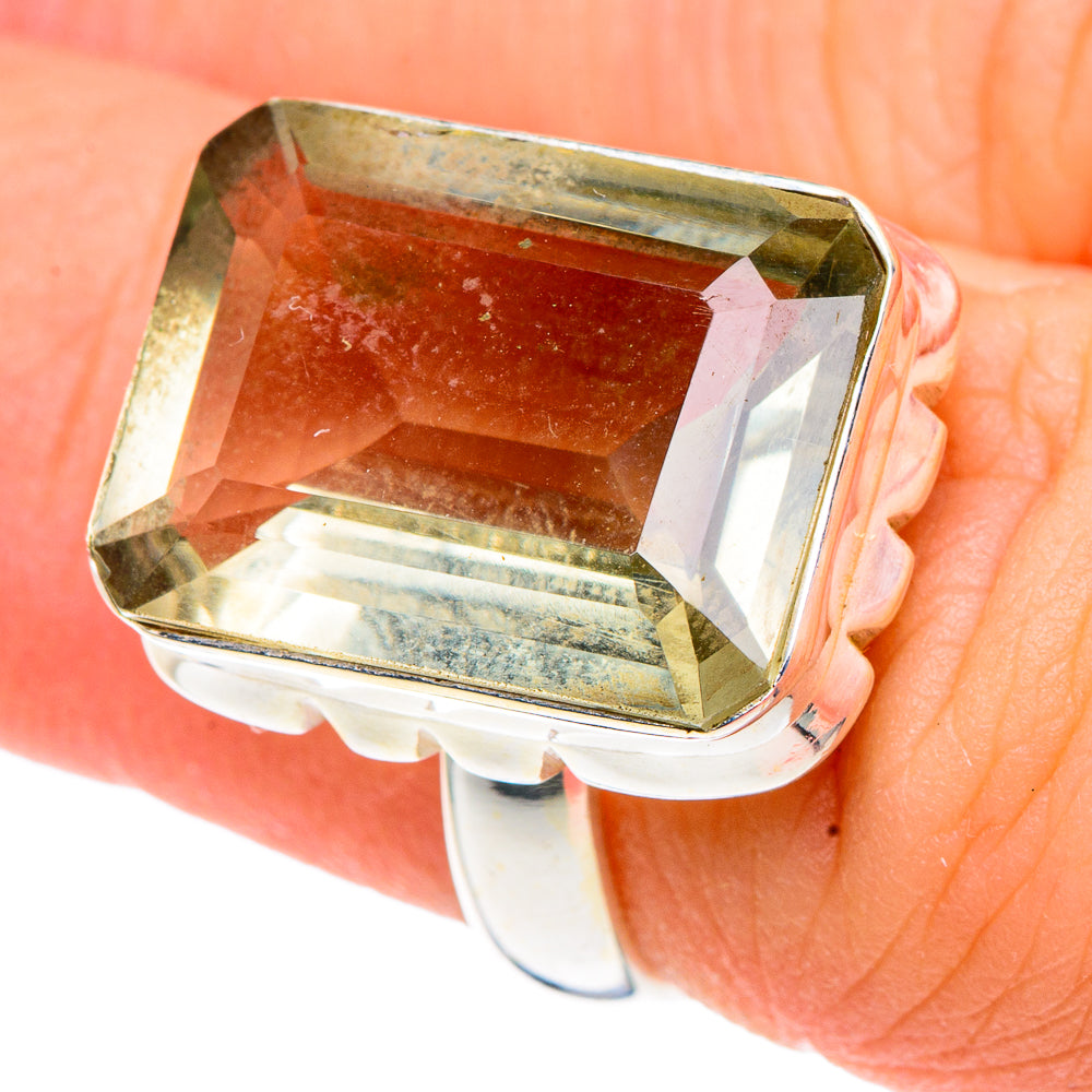 Green Amethyst Rings handcrafted by Ana Silver Co - RING90964