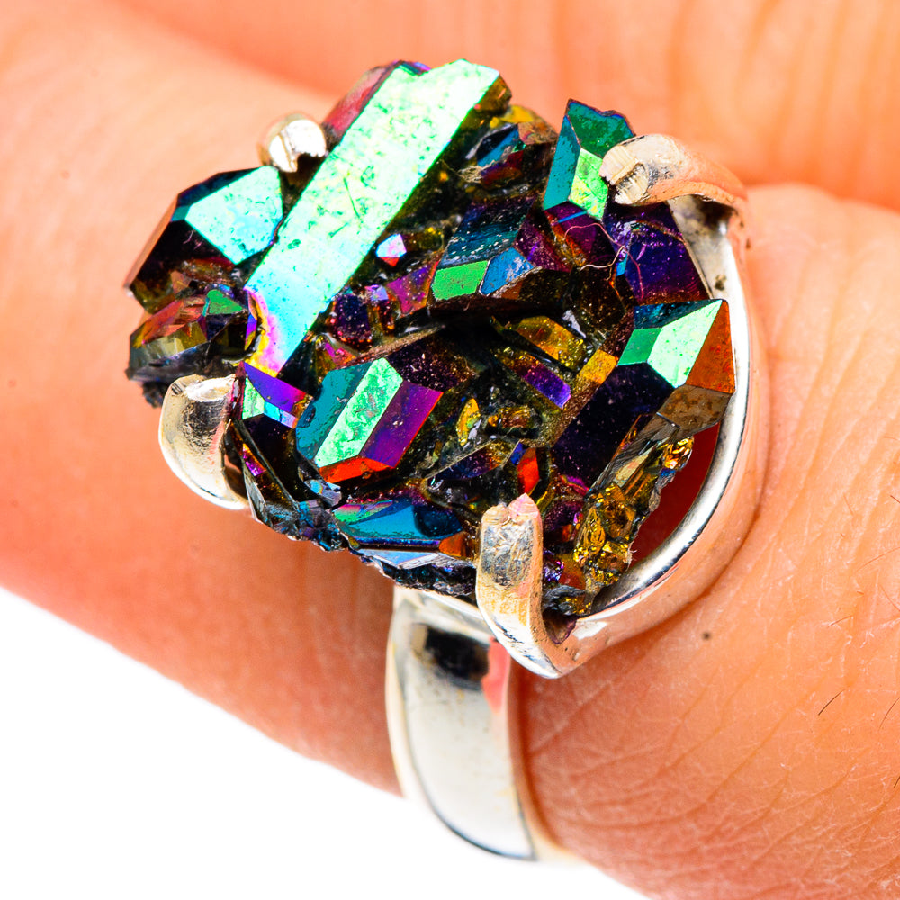 Titanium Sunshine Druzy Rings handcrafted by Ana Silver Co - RING90983