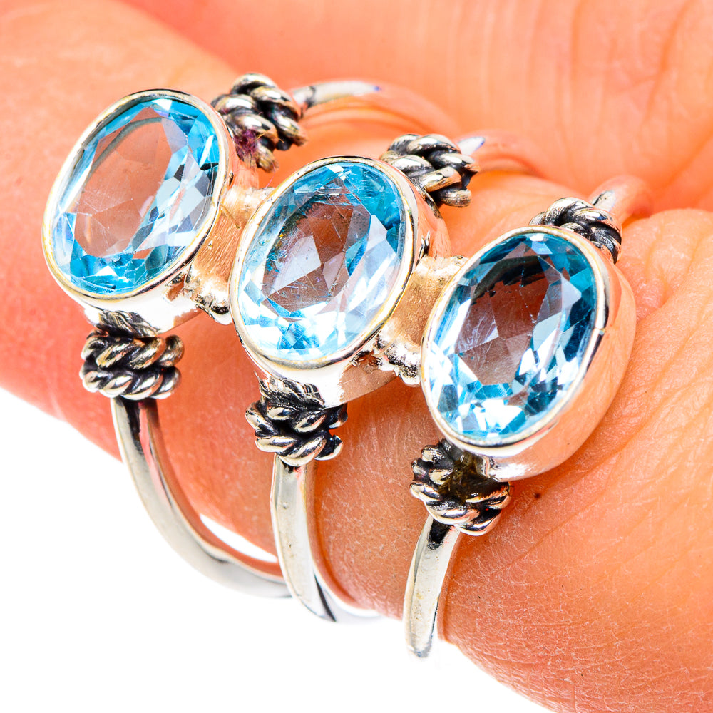 Blue Topaz Rings handcrafted by Ana Silver Co - RING90988