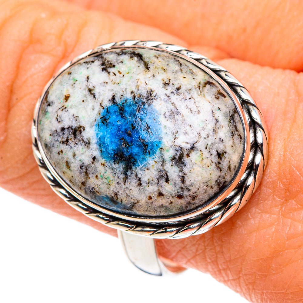 K2 Blue Azurite Rings handcrafted by Ana Silver Co - RING90989