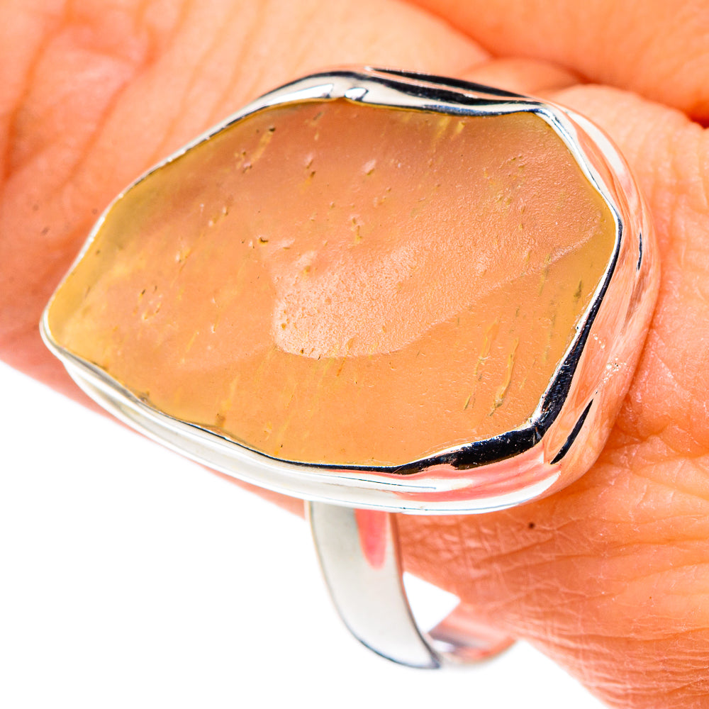 Libyan Desert Glass Rings handcrafted by Ana Silver Co - RING91005