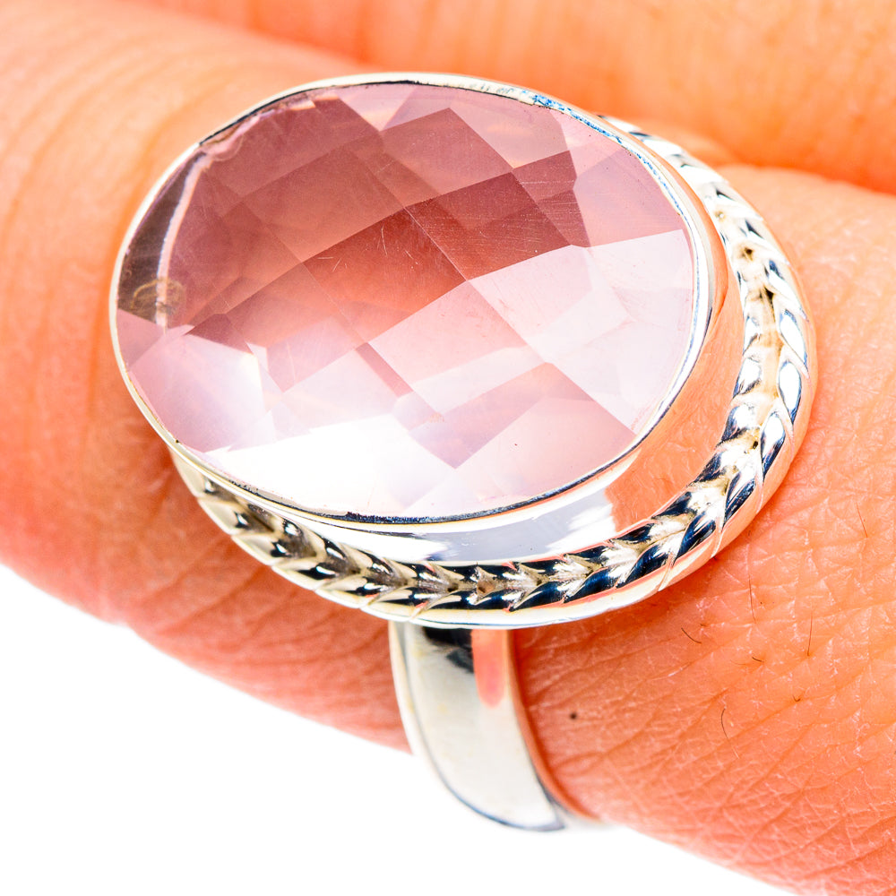 Rose Quartz Rings handcrafted by Ana Silver Co - RING91008