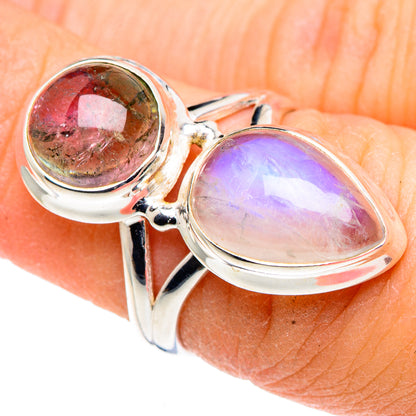 Rainbow Moonstone Rings handcrafted by Ana Silver Co - RING91020