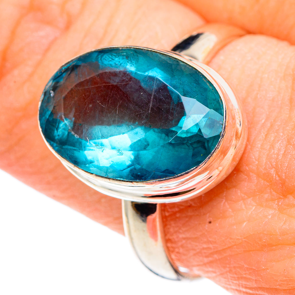 Blue Fluorite Rings handcrafted by Ana Silver Co - RING91030