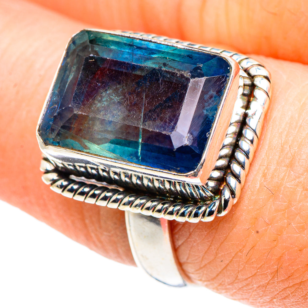 Blue Fluorite Rings handcrafted by Ana Silver Co - RING91033