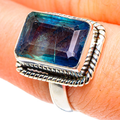 Blue Fluorite Rings handcrafted by Ana Silver Co - RING91033