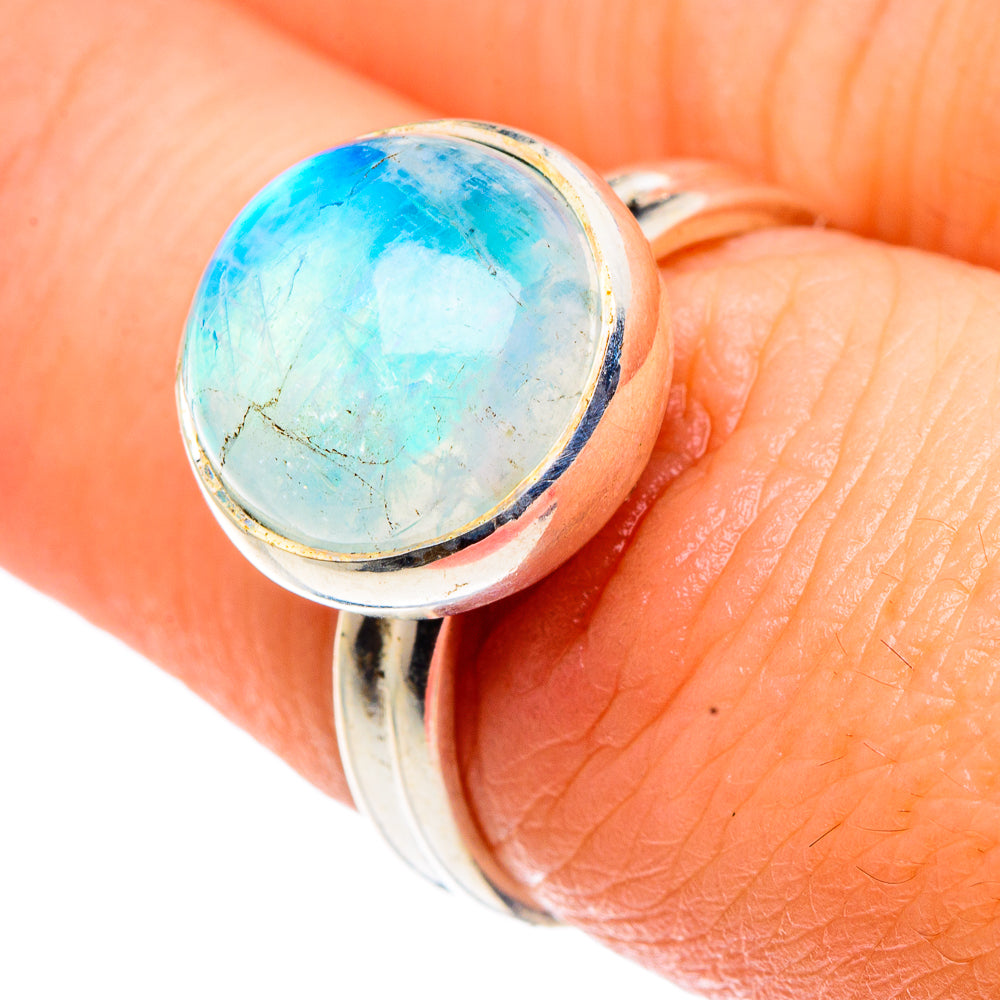 Rainbow Moonstone Rings handcrafted by Ana Silver Co - RING91042