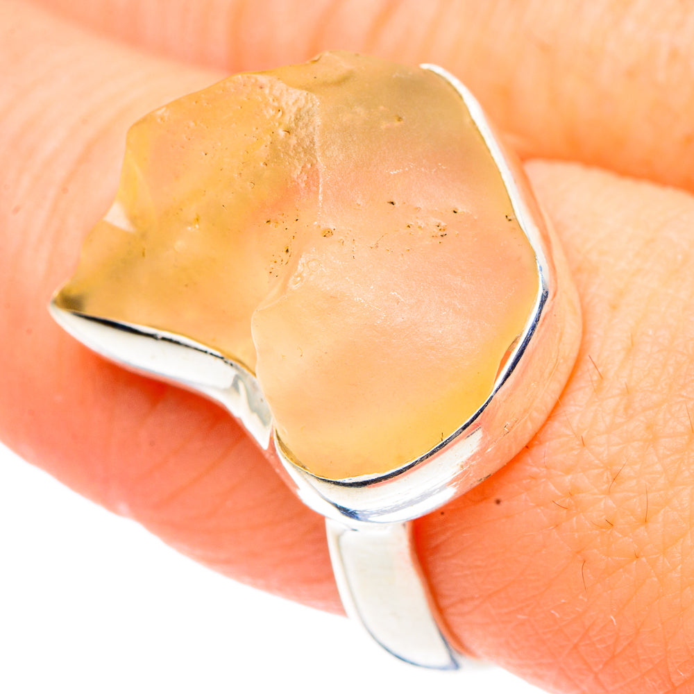 Libyan Desert Glass Rings handcrafted by Ana Silver Co - RING91047