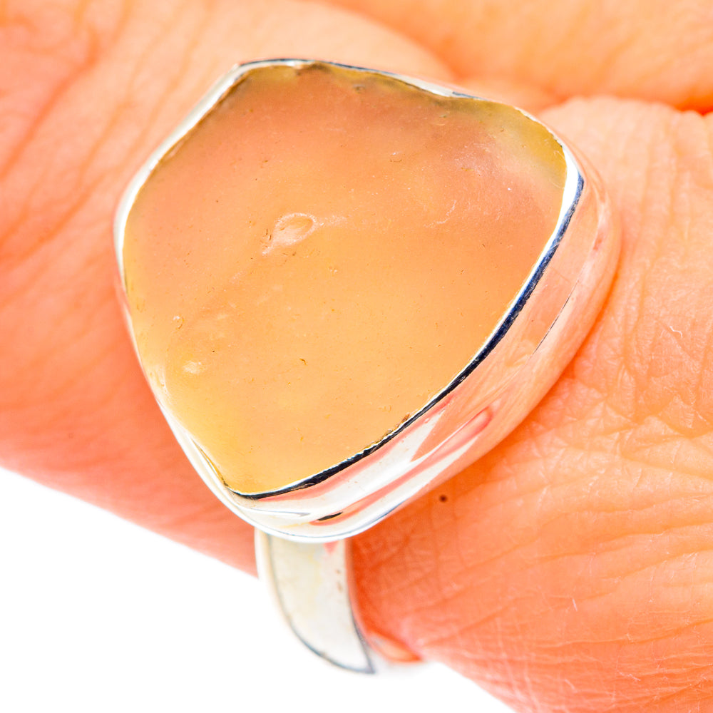 Libyan Desert Glass Rings handcrafted by Ana Silver Co - RING91048