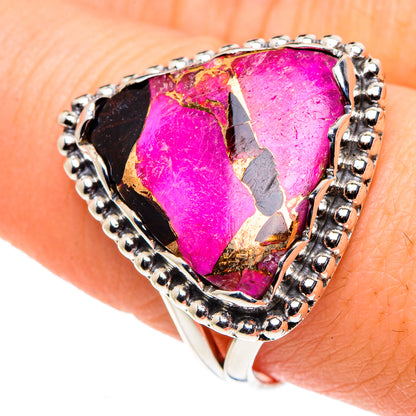 Purple Copper Composite Turquoise Rings handcrafted by Ana Silver Co - RING91049