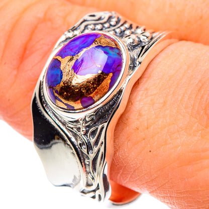 Purple Copper Composite Turquoise Rings handcrafted by Ana Silver Co - RING91053