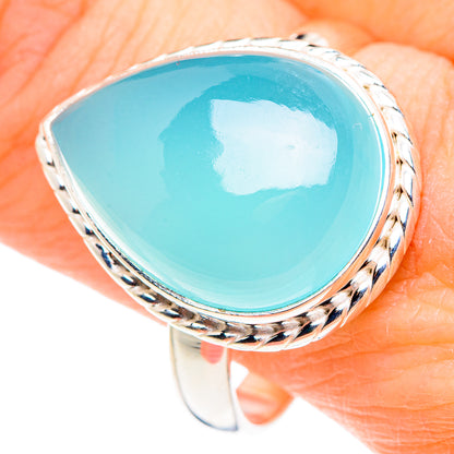 Aqua Chalcedony Rings handcrafted by Ana Silver Co - RING91066