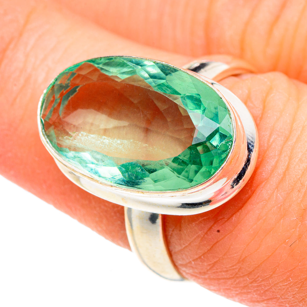 Green Fluorite Rings handcrafted by Ana Silver Co - RING91073