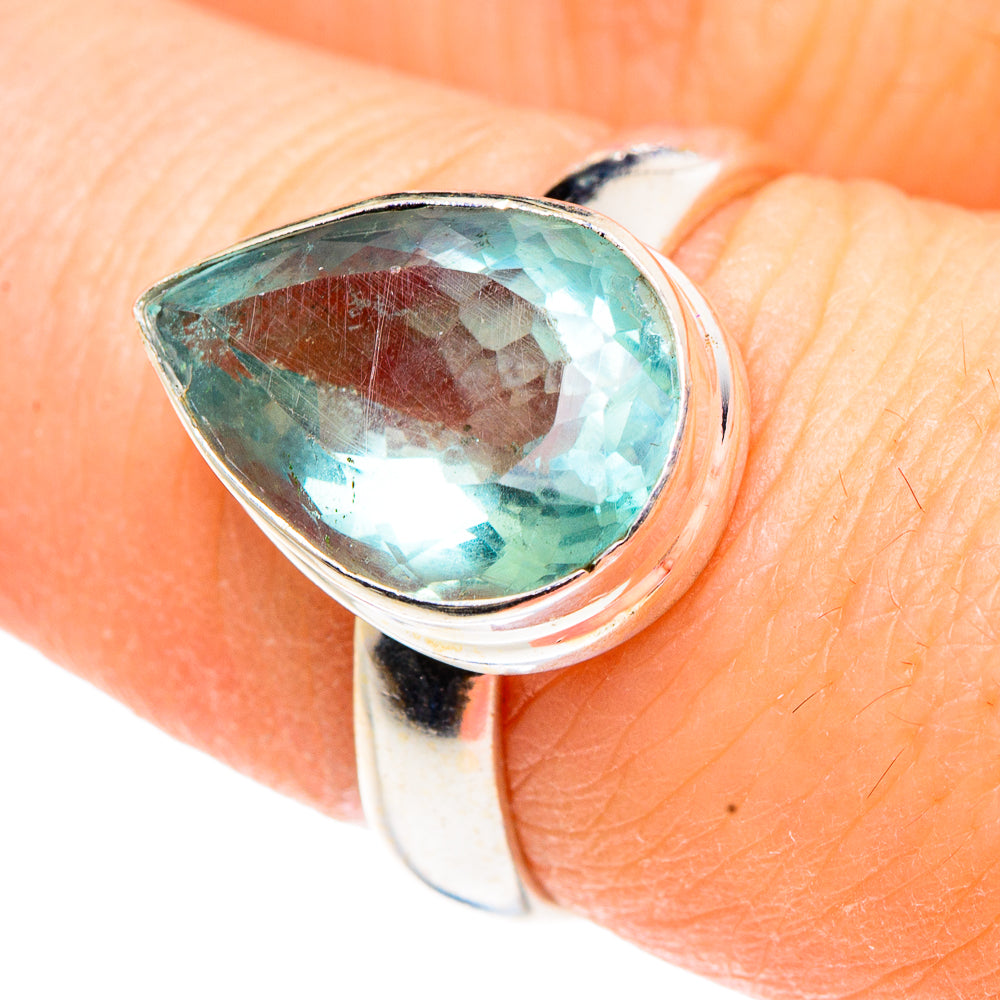 Blue Fluorite Rings handcrafted by Ana Silver Co - RING91075