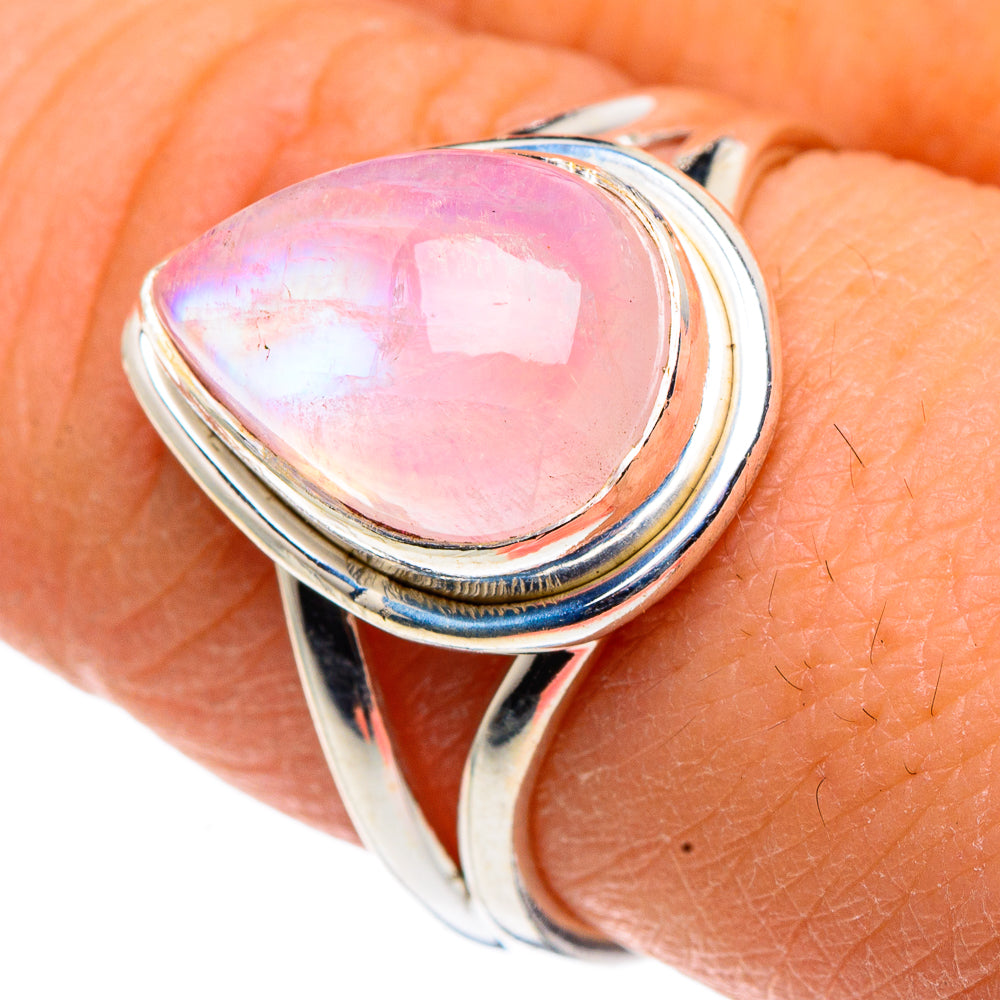 Pink Moonstone Rings handcrafted by Ana Silver Co - RING91083