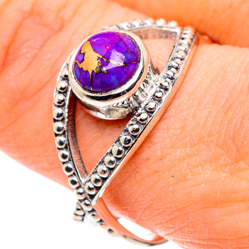 Purple Copper Composite Turquoise Rings handcrafted by Ana Silver Co - RING91086