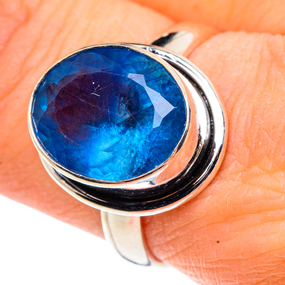 Blue Fluorite Rings handcrafted by Ana Silver Co - RING91099