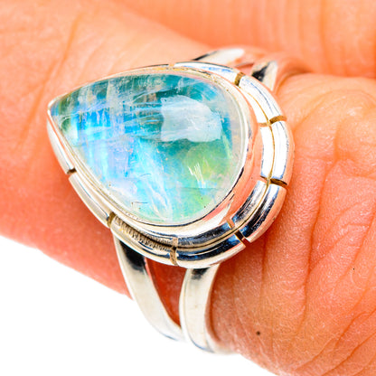 Green Moonstone Rings handcrafted by Ana Silver Co - RING91101