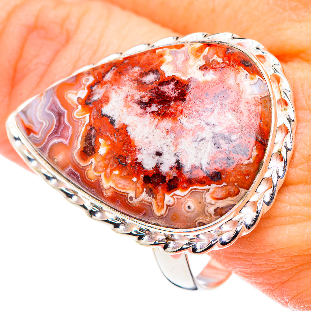 Crazy Lace Agate Rings handcrafted by Ana Silver Co - RING91112