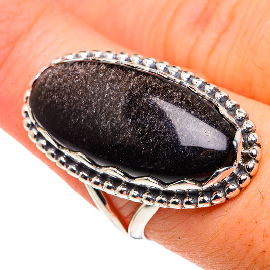 Gold Sheen Obsidian Rings handcrafted by Ana Silver Co - RING91114