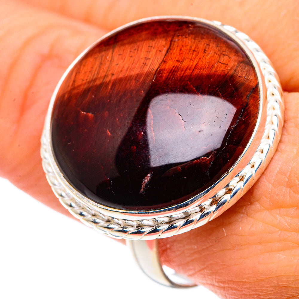 Red Tiger Eye Rings handcrafted by Ana Silver Co - RING91117