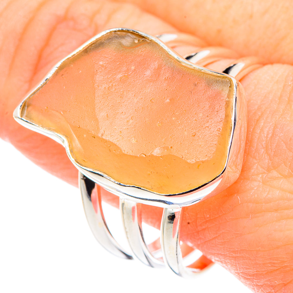 Libyan Desert Glass Rings handcrafted by Ana Silver Co - RING91120