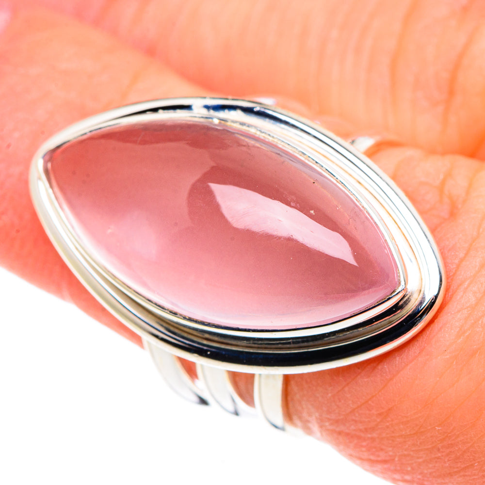 Rose Quartz Rings handcrafted by Ana Silver Co - RING91122